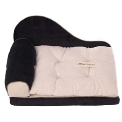 Black and Cream Chaise Longue Cat Bed