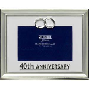 box Silver 40th Wedding Anniversary Photo Frame