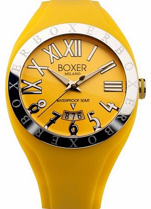Unisex Quartz Watch with Yellow Dial Analogue Display and Yellow Rubber Strap BOX 40 YW