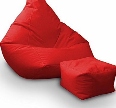 Boxify BLACK FRIDAY DEAL 2016 - Red Water Resistant Bean Bag Gamer Lounger Gaming Chair with Footstool