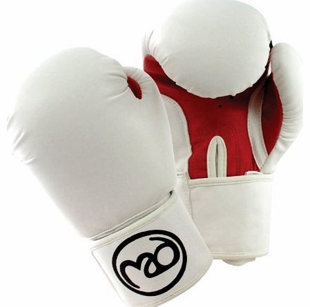 Womens fit Synthetic Leather 8 Oz Sparring Gloves - White/Red