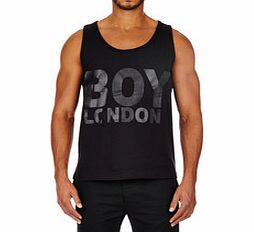 BOY LONDON Black BOY London logo cotton vest