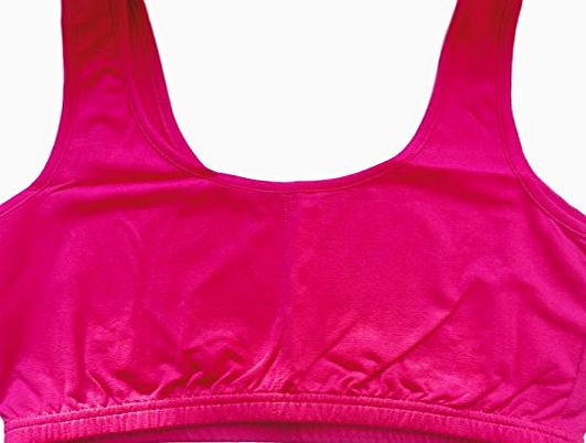 Bra Crumpets (Registered trademark) NATURAL SILK stretch comfort bra/sleep/sports top. Softer and more absorbent than cotton! (L (14), Fuschia)