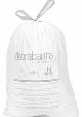 Brabantia 50 Litre Trio Bin Liner Pack - White