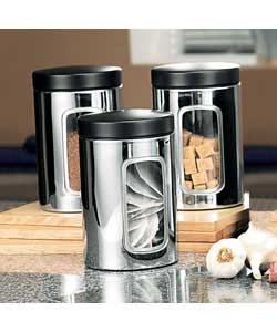 Brabantia Chrome/Stainless Steel Set of 3 Canisters