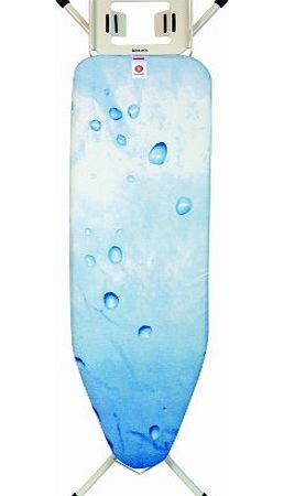 Brabantia Ice Water Ironing Board, Size B, 124 x 38 cm - with Steam Iron Rest