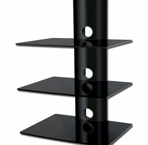  Three Tier Floating Glass shelving system for AV Receivers and Sky Boxes Game Console