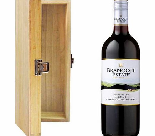 Brancott Estate Hawkes Bay Merlot Cabernet in Hinged Wooden Gift Box