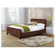Fabric King Bed Chocolate & Sealy