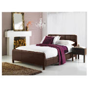 King Leather Bed, Chocolate & Relyon