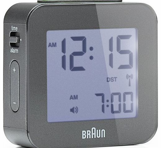 Braun BNC008 Digital Travel Alarm Clock, Grey