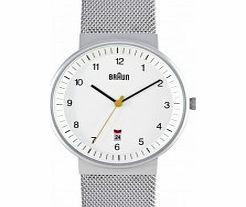Braun Mens Silver White Watch