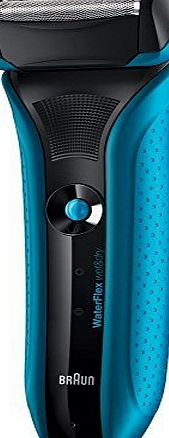 Braun Waterflex WF2s Mens Electric Foil Shaver Wet and Dry Rechargeable and Cordless Razor - Blue