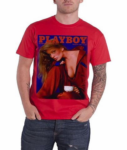 Playboy - Feb 86 Mens T-Shirt Purple X-Large