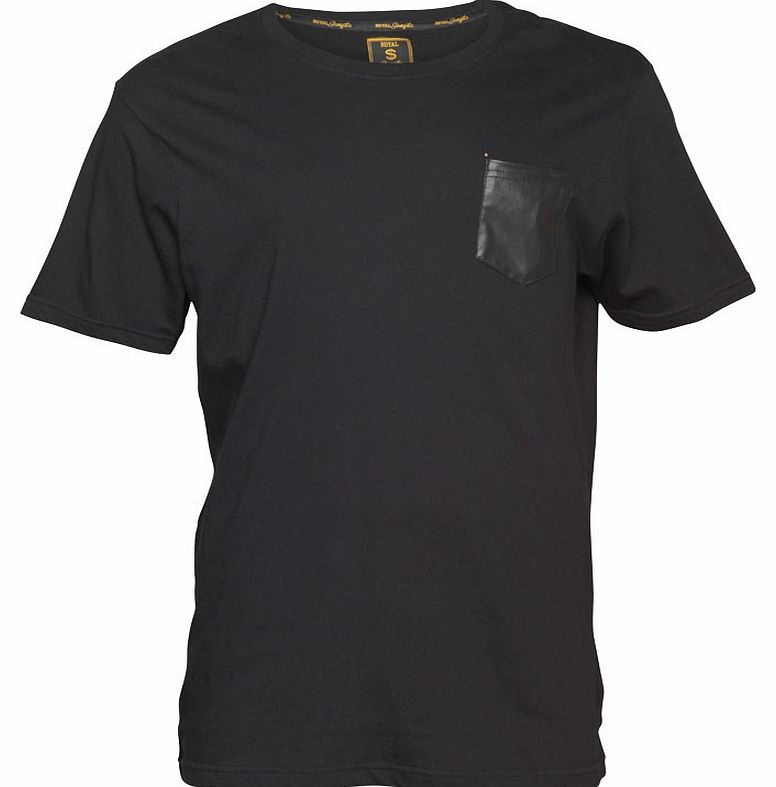 Bravesoul Mens Pocket T-Shirt Black/Black/White