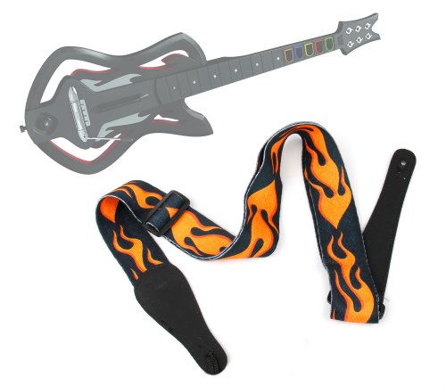 Terylene Flaming Strap For Guitar Hero & Rock Band Guitars On PS3, PS2, Xbox 360 & Wii (Compatible With The New Guitar Hero 6, 5, 4, 3, 2 & 1)