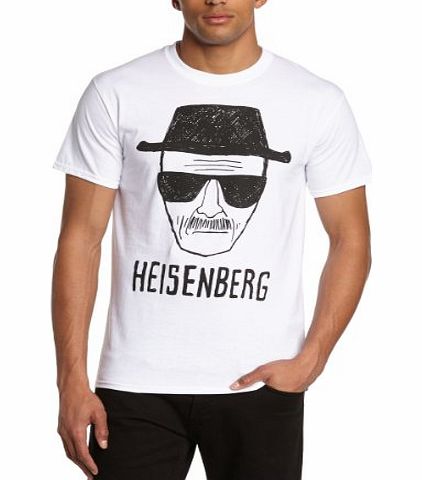 Breaking Bad Mens Heisenberg Regular Fit Round Collar Short Sleeve T-Shirt, White, Medium