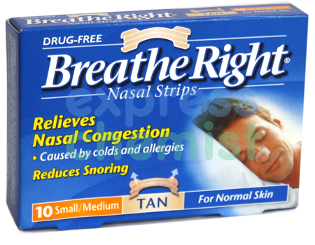 Breathe Right Nasal Strips (Tan) Small/Medium x10