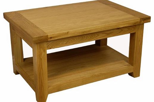 - OAK COFFEE TABLE WITH SHELF / SIDE LAMP TABLE *SOLID WOOD*