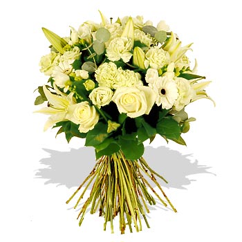 White Sympathy Bouquet - flowers