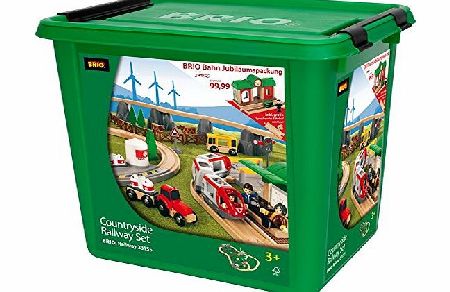 Brio 33155103 Large Railway Set, 75 pieces, with talking station (Anniversary Box)