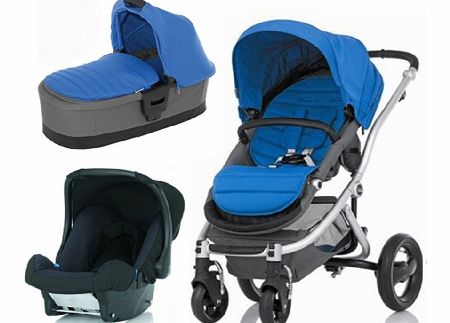 Britax Affinity Silver 3 in 1 Travel System Blue