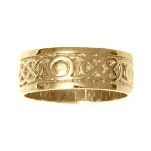 9ct Yellow Gold Celtic Wedding Ring 8mm