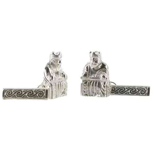British Museum Lewis Chessmen, silver cufflinks