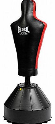 Free Standing Punch Bag Man Kick Boxing Martial Arts Torso Slam MMA 5ft 7with FREE MITTS SKIPPING ROPE AND BOXING WRAPS (Black / Red)