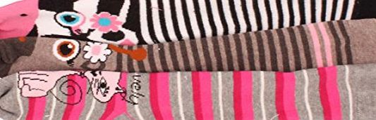 3 x Girls Kids Children Wellington Welly Animal Print Thermal Warm Long Socks Sock Size:UK 6-8