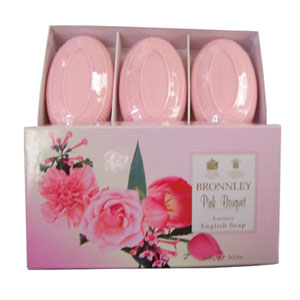 Bronnley Pink Bouquet Luxury English Soap 3x100g