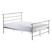 Bronx Double Bedstead- silver effect