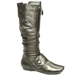 Bronx Female Cody 2-Button Knee Leather Upper in Black