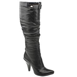 Bronx Female Gioia Zip Knee Leather Upper in Black