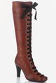 BRONX west high leg laced detail boots
