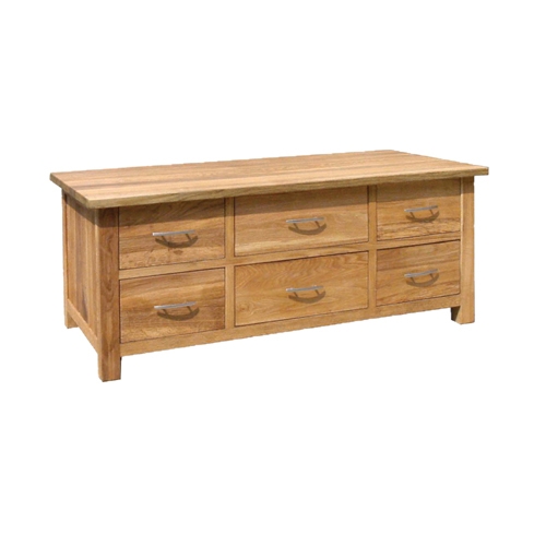 Contemporary Oak 6 Drawer Coffee Table