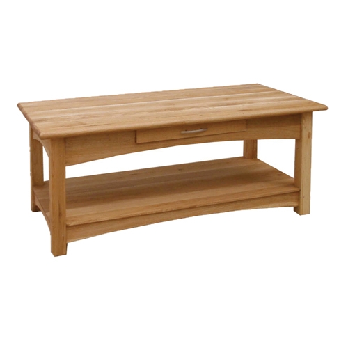 Contemporary Oak Coffee Table with Drawer