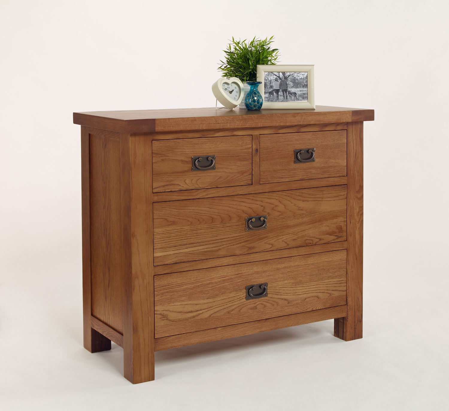 Rustic Oak 2 over 2 Chest of Drawers