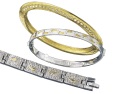 BROOKS and BENTLEY sterling silver and 14-carat gold-plated bangle