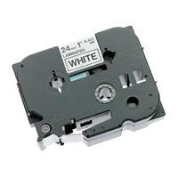 Brother Black on White 24mm Gloss Laminated Tape