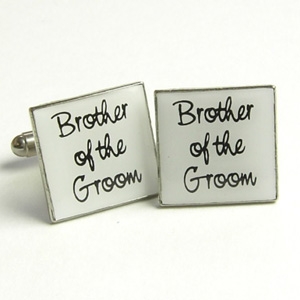 Brother of the Groom Wedding Cufflinks - White