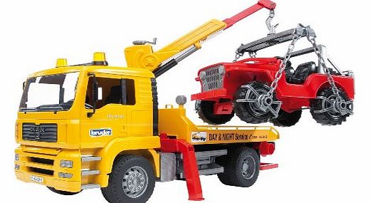 Bruder 2750 Man TGA Breakdowntruck with Cross Country Vehicle