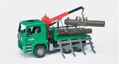 Bruder 2769 MAN Timber Truck with Loading Crane and 3 Trunks
