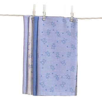 Bruin Blue and White Muslin Squares - 4 Pack