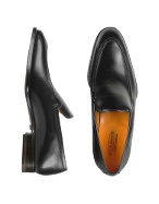 Brunori Menand#39;s Black Italian Genuine Leather Loafer Shoes