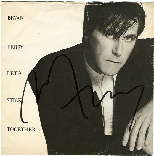 BRYAN FERRY HAND SIGNED 7 SINGLE COVER