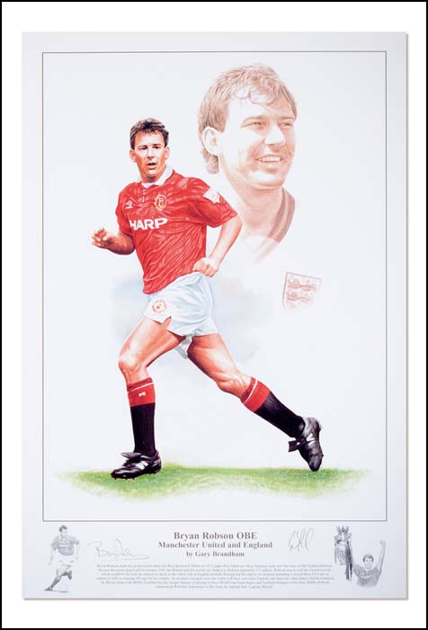 Bryan Robson signed limited edition print - WAS andpound;74.99