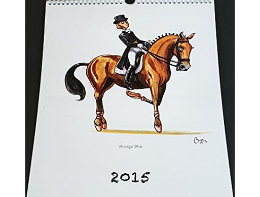 The 2015 Equestrian Calendar - Funny cartoon images of horses, ponies, horse riding by iconic cartoonist Bryn Parry. Large 320mmx400mm month a page calendar. Horsey gift, birthday, christmas present i