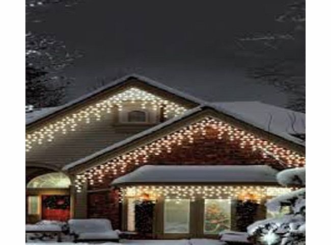 BS 240 LED Warm White Icicle Chaser Light Outdoor Indoor Christmas Xmas Wedding Decoration Lights