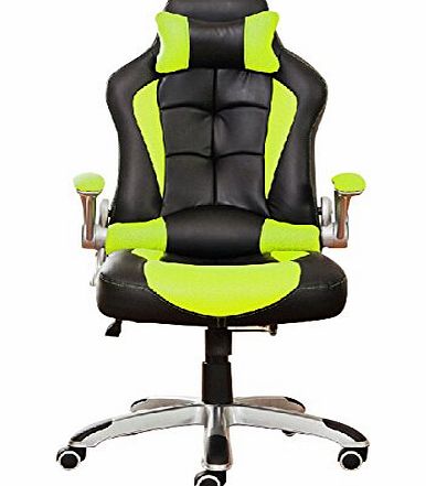 BTM HIGH BACK EXECUTIVE OFFICE CHAIR LEATHER SWIVEL RECLINE ROCKER COMPUTER DESK FURNITURE GAMING RACING CHAIR (BLACK)
